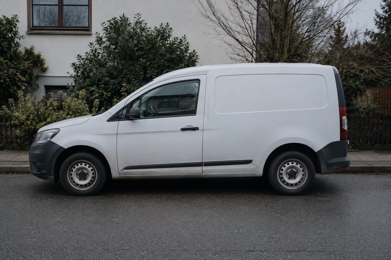 Ein normaler Kastenwagen am Straßenrand